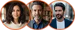 Avatars van tevreden Trade Vector gebruikers